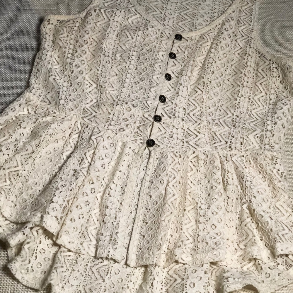 Crocheted peplum top